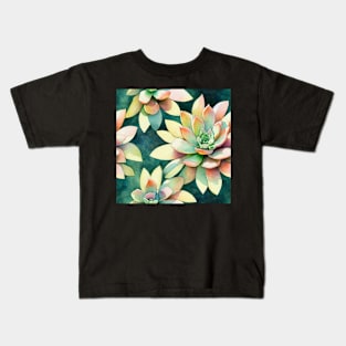 Watercolor succulent pattern Kids T-Shirt